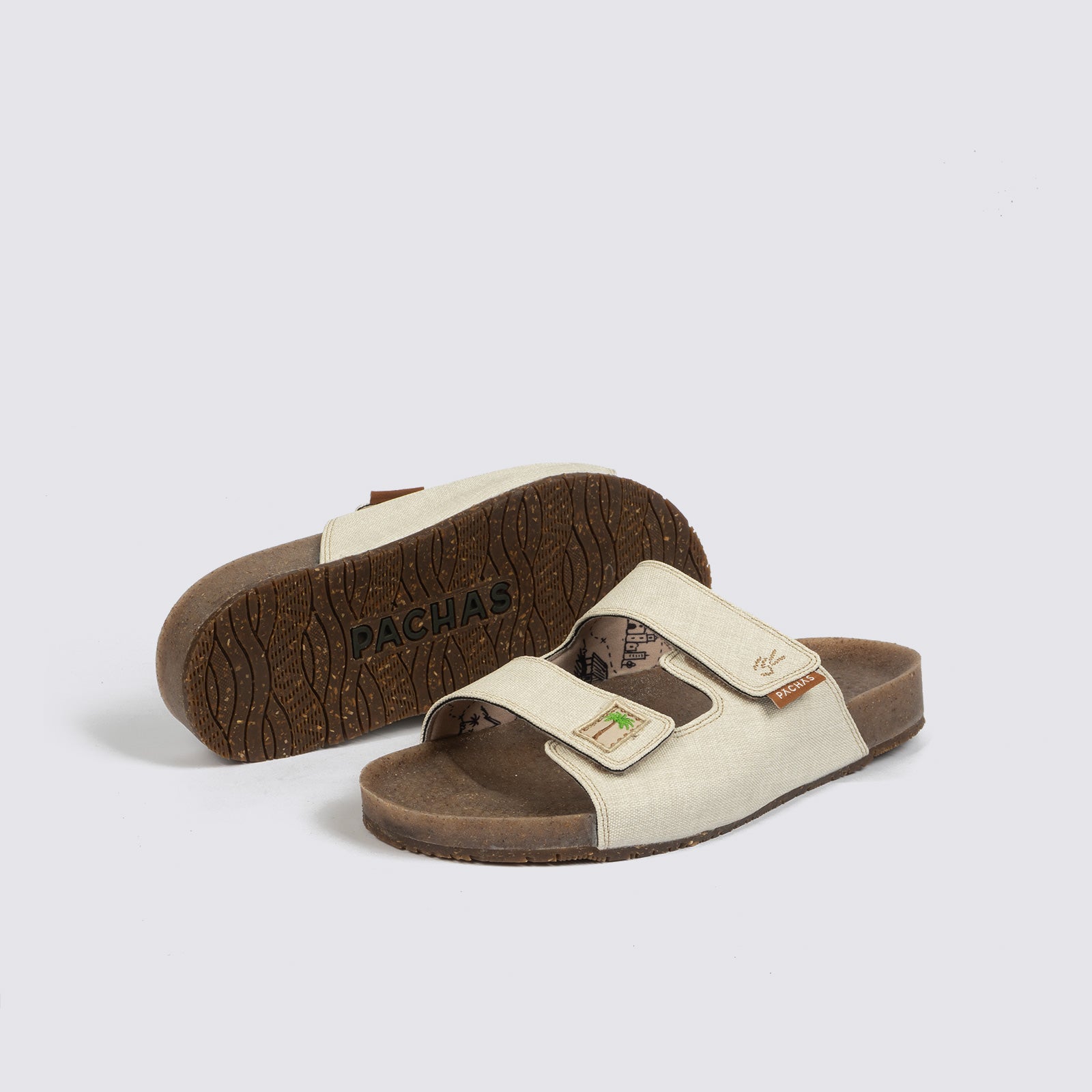 Sandalias dos correas "Bitacora" Blanca