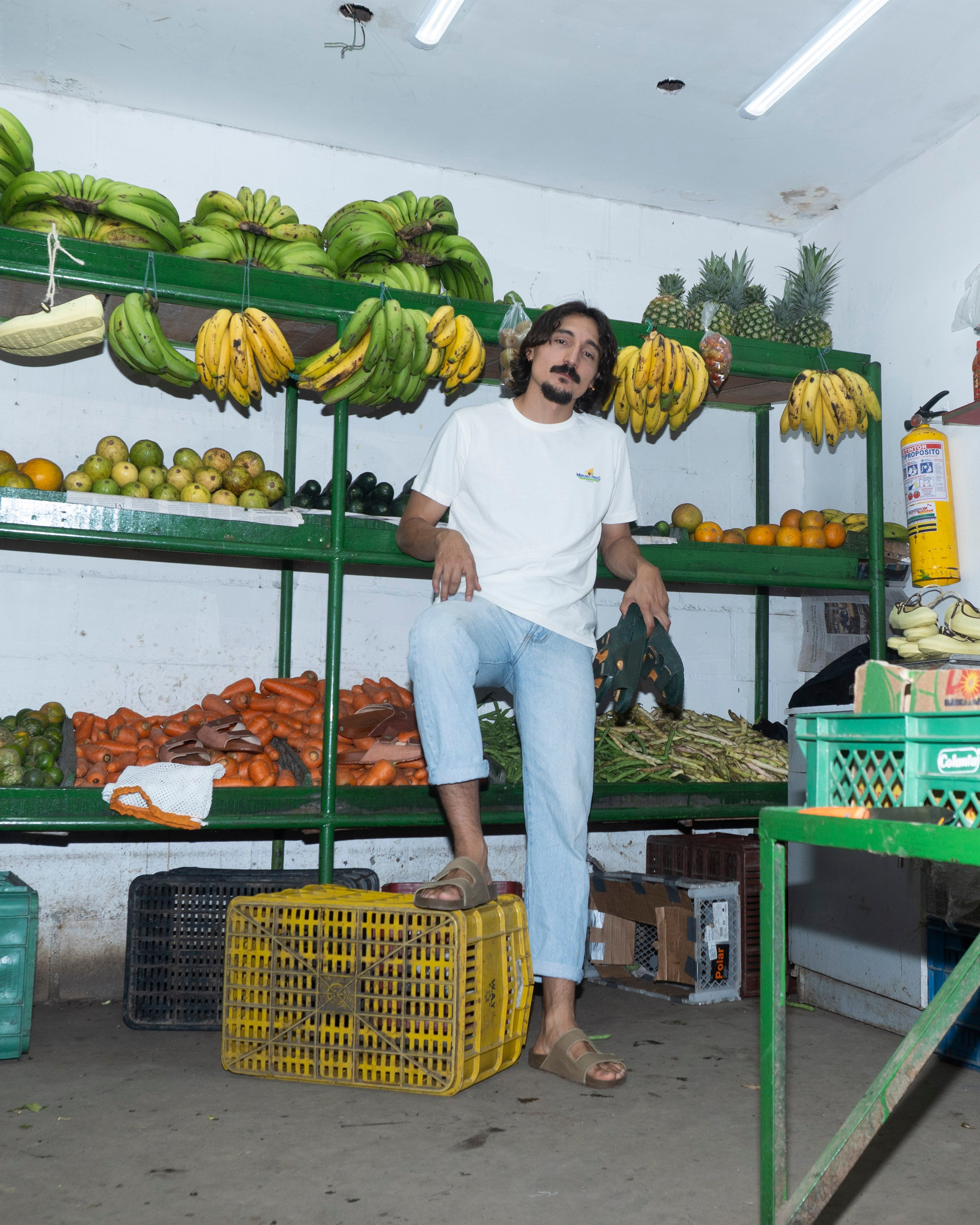 Camiseta Blanca "Mercado Fresco" Limon Mandarino